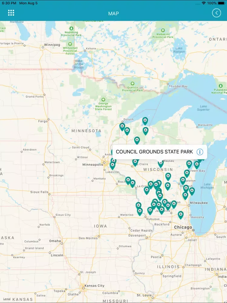 Wisconsin State Parks- iPad  Ekran Görüntüleri