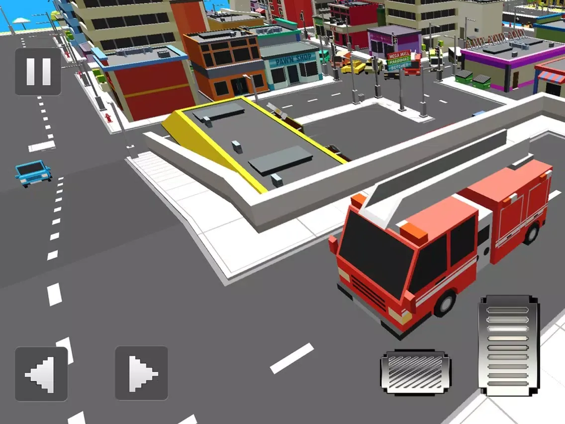 Blocky Fire Truck & Ambulance iPad 应用截图