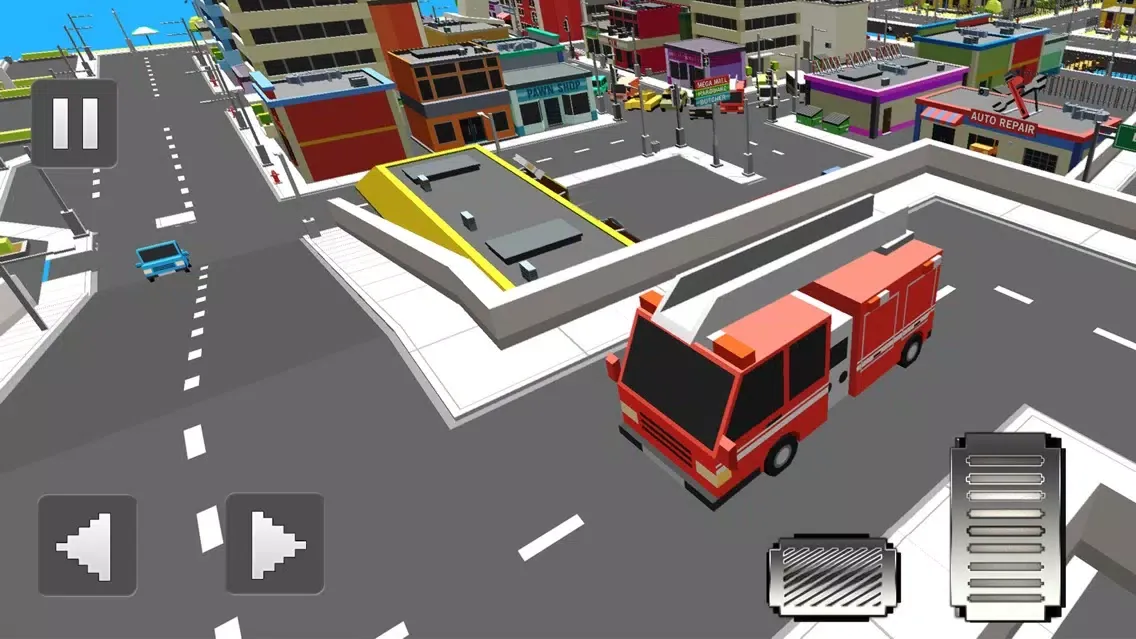 Blocky Fire Truck & Ambulance应用截图