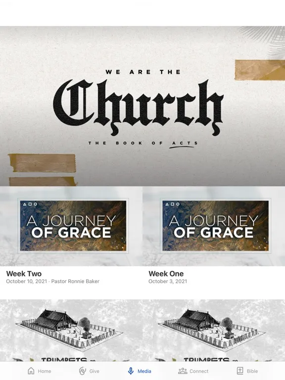 Capturas de tela do Audacity.Church iPad 