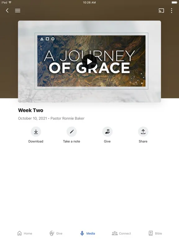 Capturas de tela do Audacity.Church iPad 
