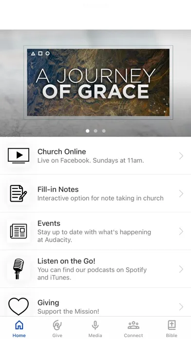 Capturas de tela do Audacity.Church