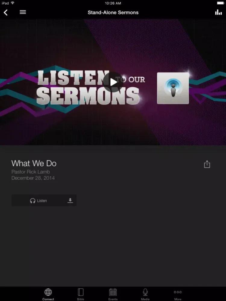 Ảnh chụp màn hình của Northside Baptist Church App iPad 