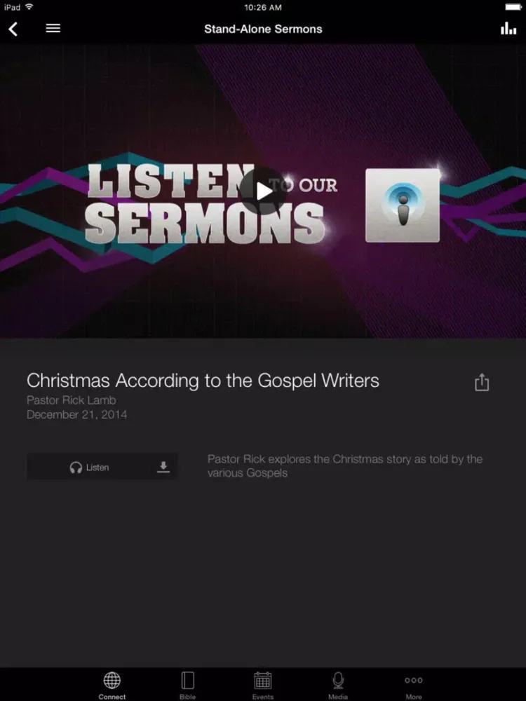 Ảnh chụp màn hình của Northside Baptist Church App iPad 