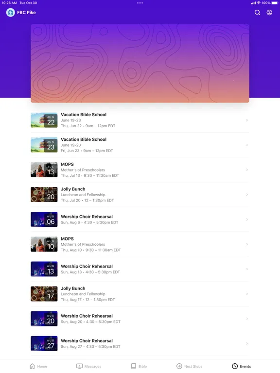 Capturas de pantalla de FBC Pikeville iPad 
