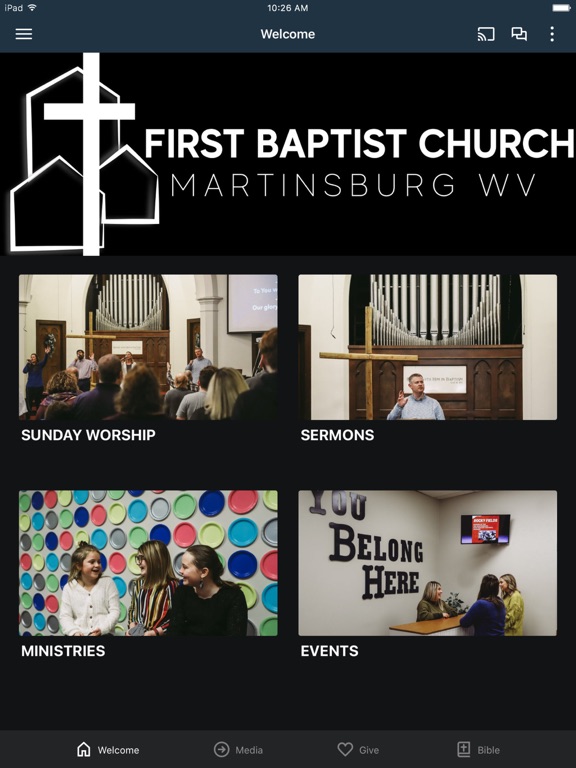 Ảnh chụp màn hình của First Baptist Martinsburg iPad 