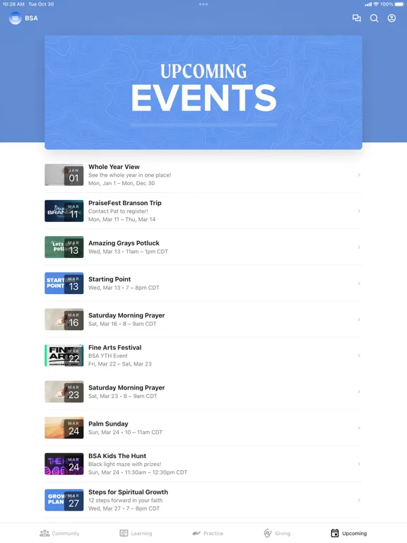 Capturas de pantalla de Blue Springs Assembly iPad 
