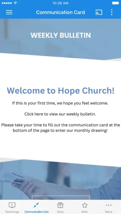 Tangkapan skrin Hope Church Blaine App