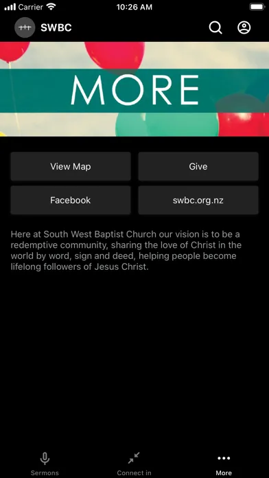 Capturas de tela do South West Baptist Church