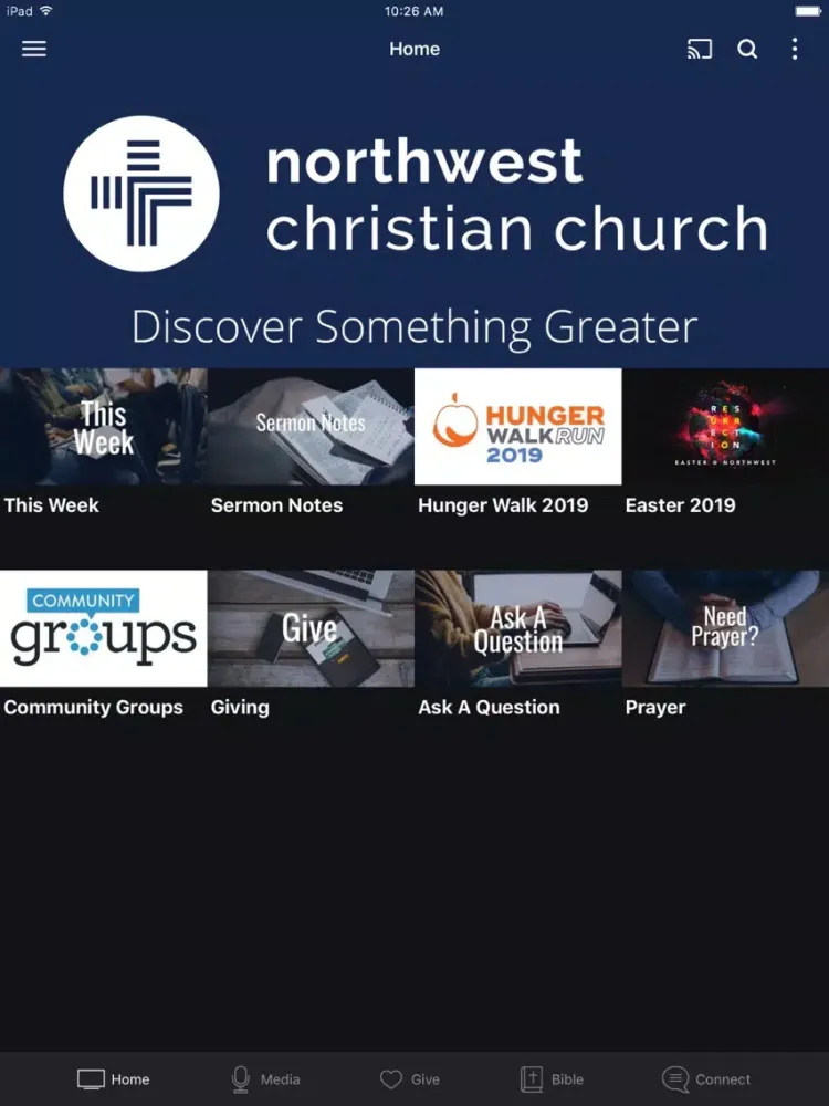 Tangkapan skrin Northwest Christian iPad 