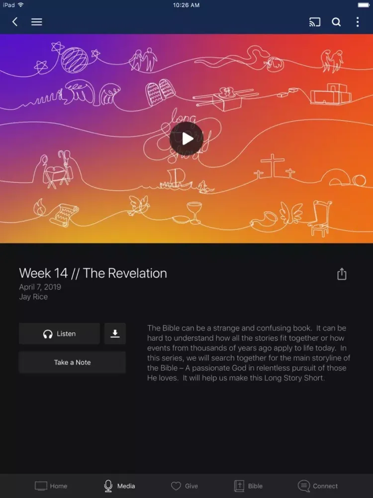 Tangkapan skrin Northwest Christian iPad 
