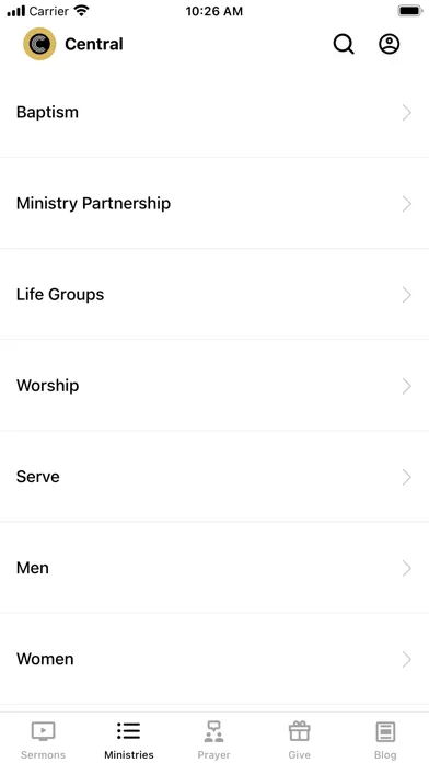 Tangkapan layar Central Community Church