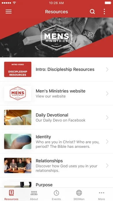 Zrzuty ekranu Mens Ministries