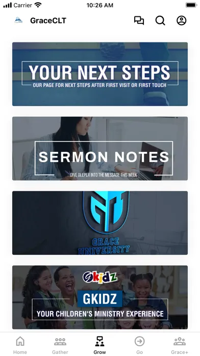 ภาพหน้าจอของ Grace Church CLT 'Life App'