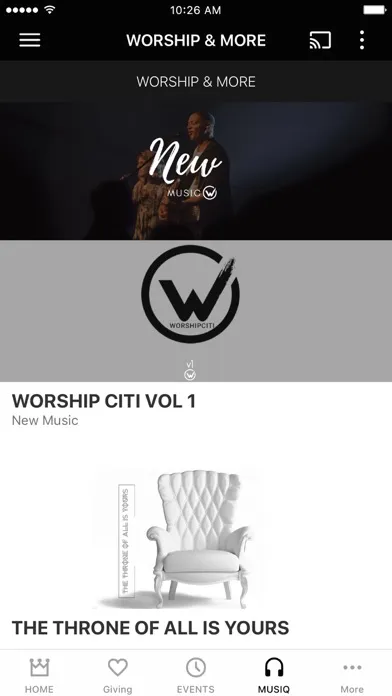 Tangkapan skrin Worship Citi