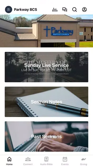 Tangkapan layar Parkway Baptist Church TX
