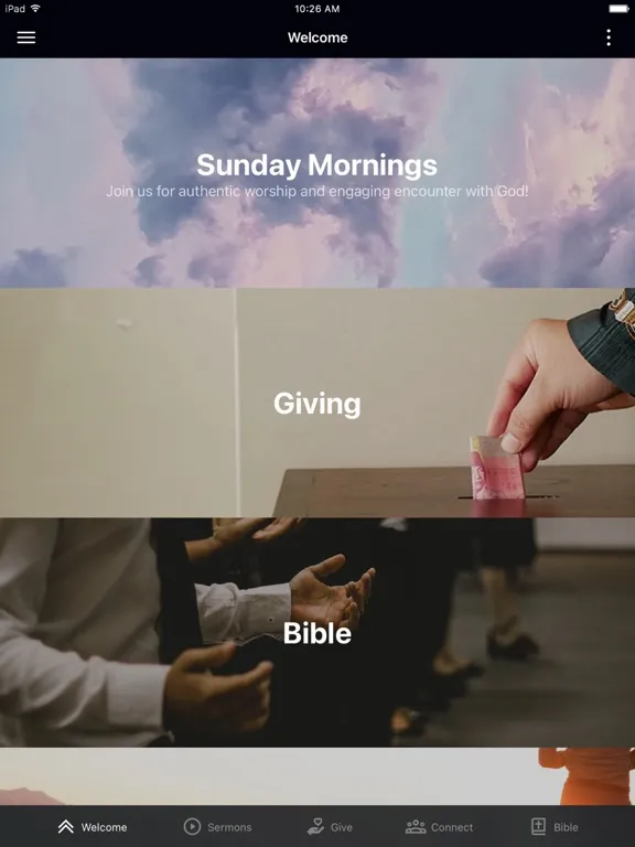 Tangkapan skrin Parma Heights Baptist Church iPad 
