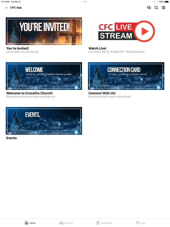Crossfire Church App iPad  Screenshots