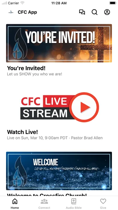 Crossfire Church App Screenshots