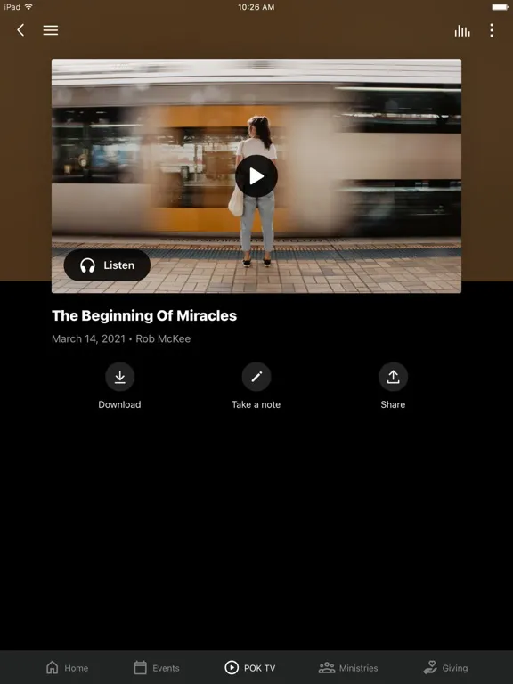 Tangkapan layar Pentecostals of Katy iPad 