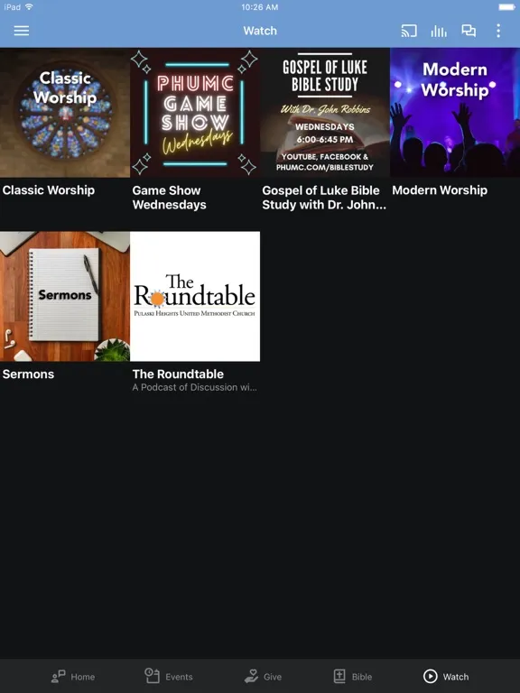 Pulaski Heights UMC iPad  Screenshots