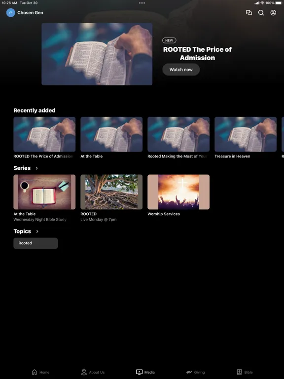 Tangkapan layar Chosen Generation Church -CGC iPad