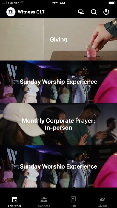 Tangkapan layar Witness Church Charlotte