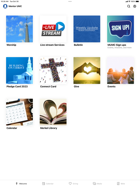 ภาพหน้าจอของ Mentor United Methodist Church iPad 