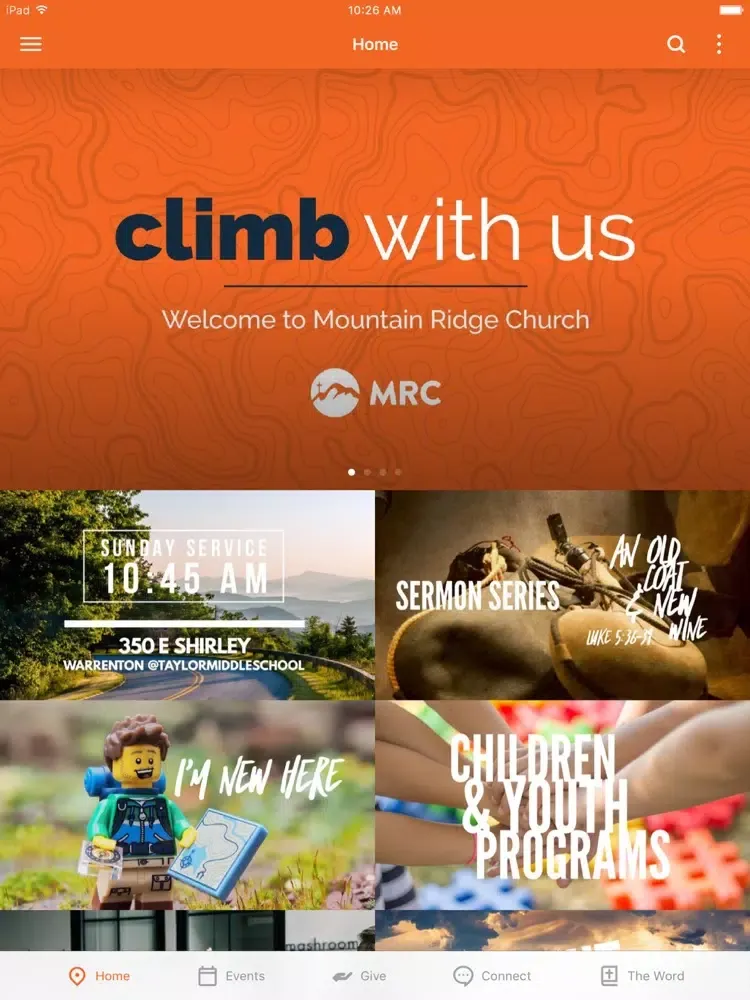 Mountain Ridge Church App iPad  Ekran Görüntüleri