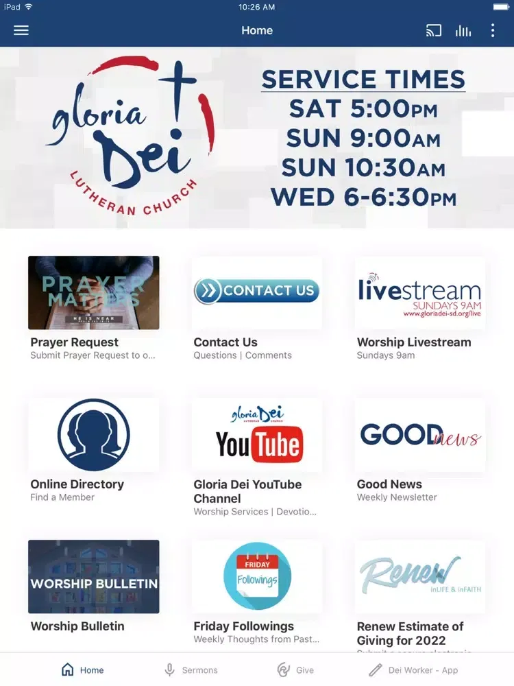 ภาพหน้าจอของ Gloria Dei - Sioux Falls, SD iPad 