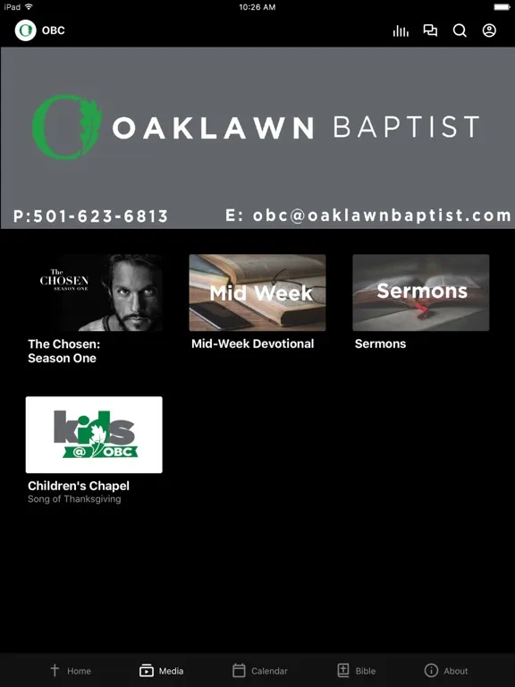 Oaklawn Baptist Church iPad  Screenshots