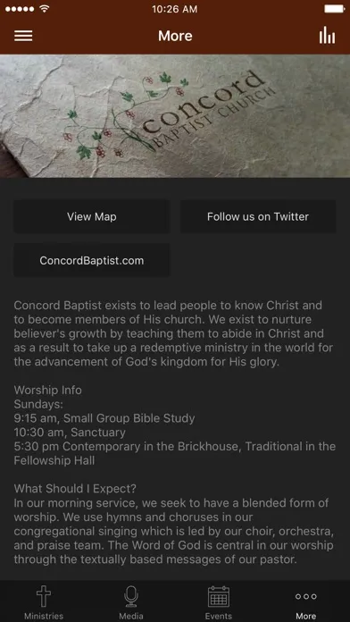 Tangkapan skrin Concord Baptist Church