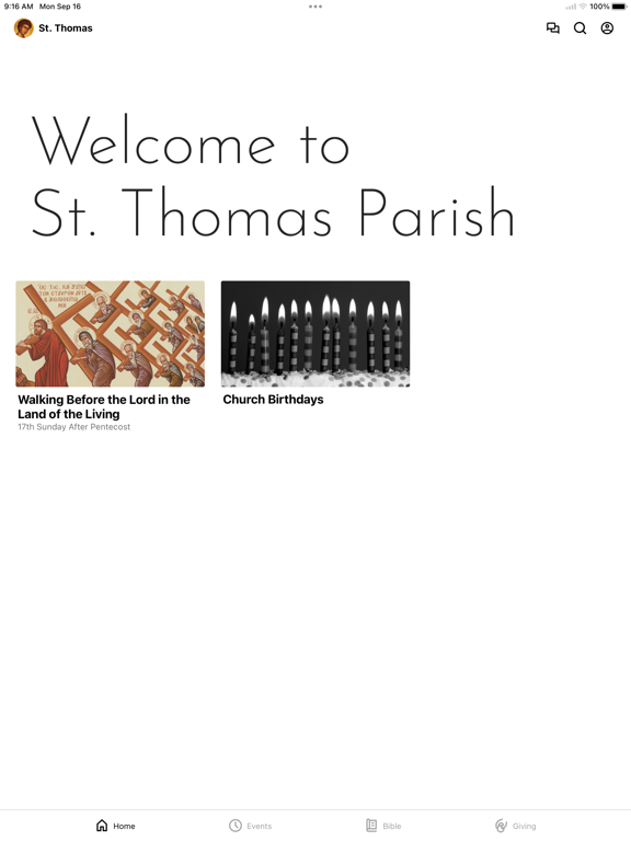 Tangkapan skrin St. Thomas EOC iPad 