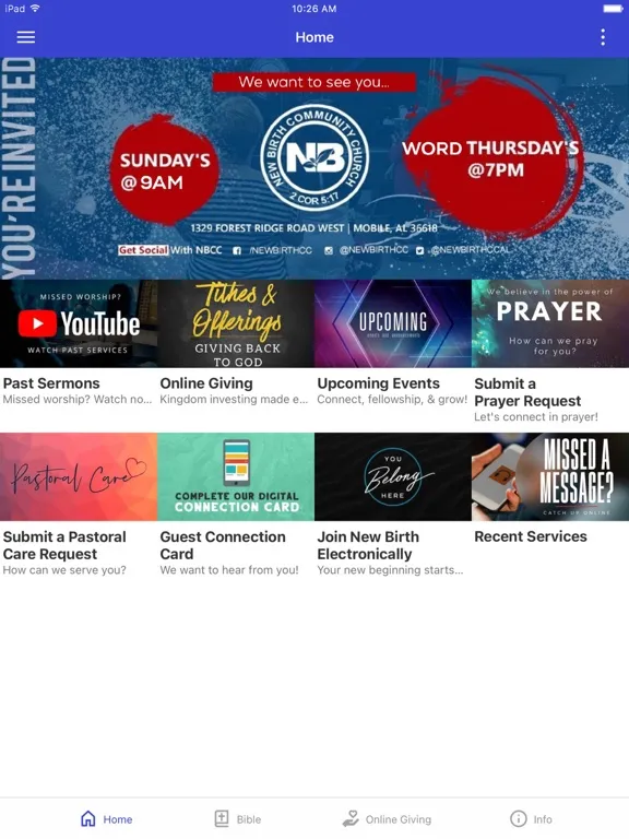 Скриншоты New Birth Community Church-AL iPad 