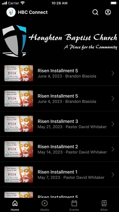 ภาพหน้าจอของ Houghton Baptist Church App