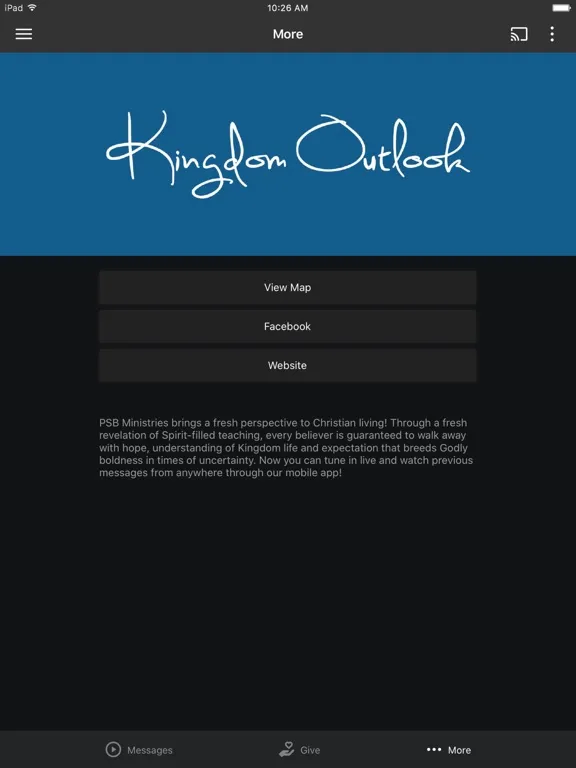 Tangkapan skrin Bishop Shawn Baker iPad 