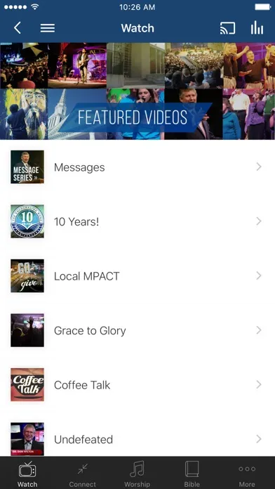 Tangkapan skrin First Baptist Spartanburg App