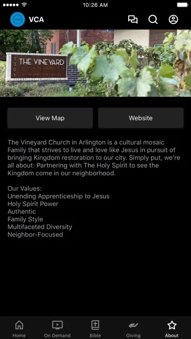 Ảnh chụp màn hình của The Vineyard Church Arlington