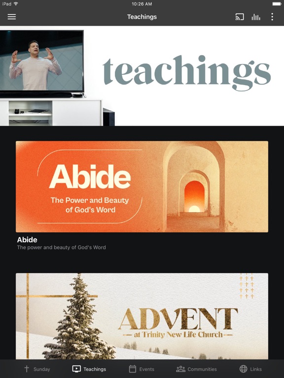 Скриншоты Trinity New Life Church iPad 