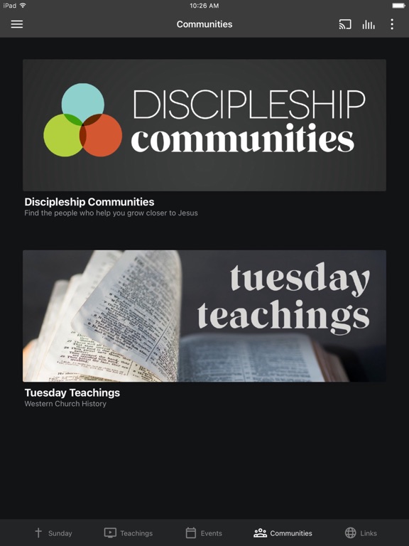 Скриншоты Trinity New Life Church iPad 