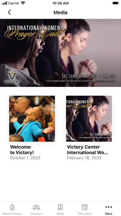Capturas de pantalla de Victory Center Church Online
