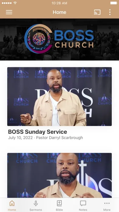 Tangkapan skrin BOSS Church App