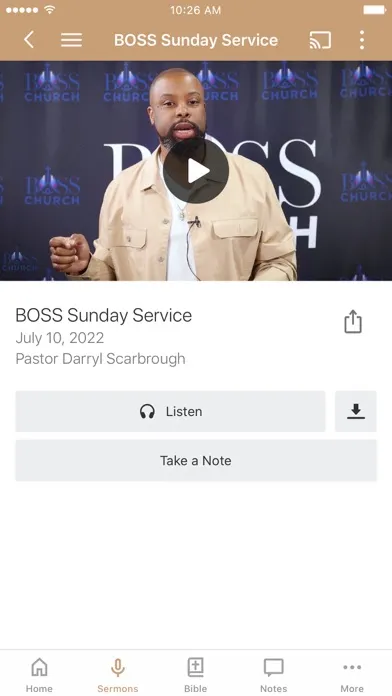 Tangkapan skrin BOSS Church App