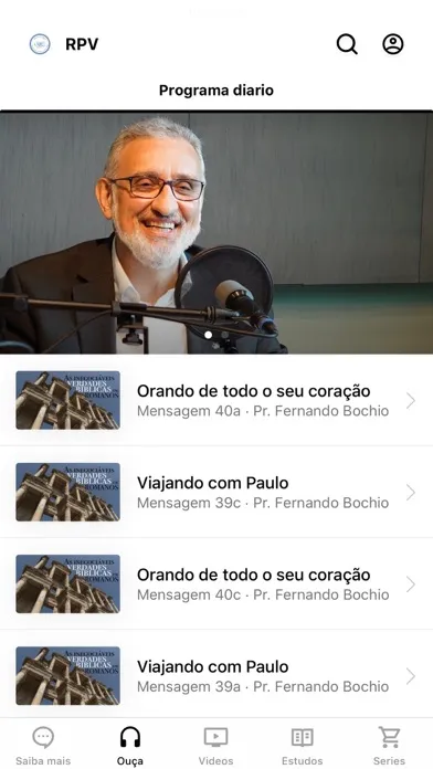 Capturas de tela do Ministério Razão Para Viver