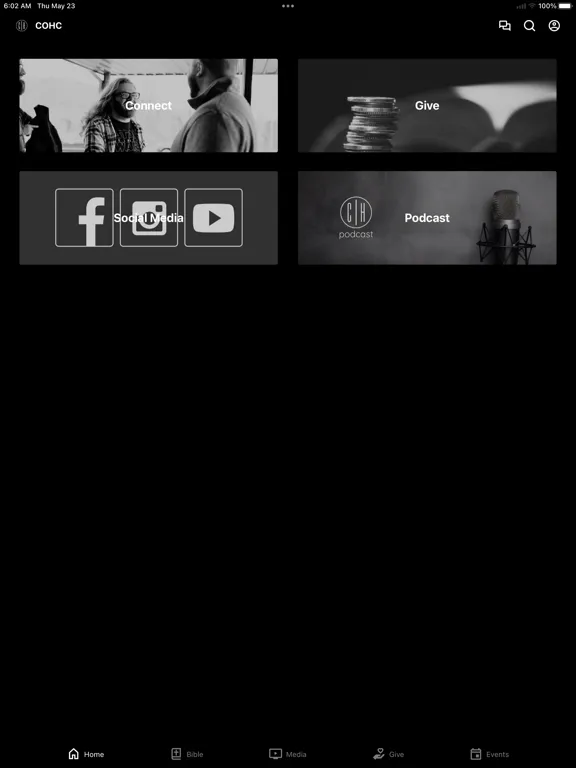 Tangkapan layar City of Hope Church Kentucky iPad 
