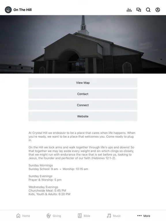 Crystal Hill Baptist Church iPad 應用截圖