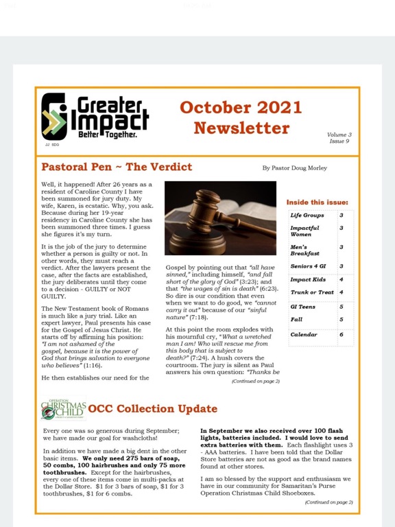 Greater Impact Greensboro iPad  Ekran Görüntüleri