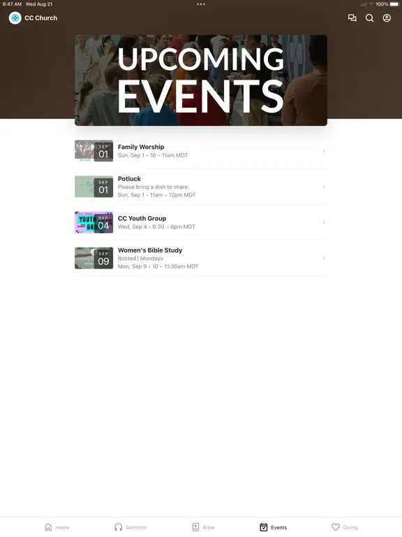 Christ Community Church STG iPad  Screenshots