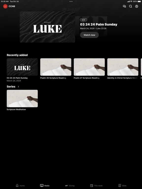 Tangkapan skrin Calvary Chapel New Buffalo iPad 