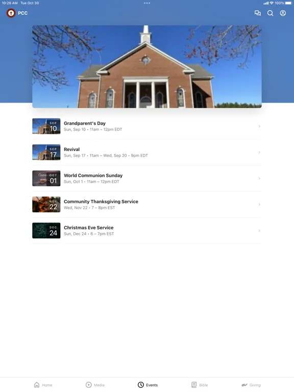 Captures d'écran de Perseverance Christian Church iPad 